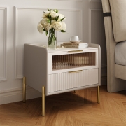 狄普现代简约床头柜奶油风卧室网红床边柜意式轻奢床头收纳置物柜