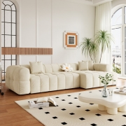 奶油风棉花糖布艺沙发简约现代直排小户型转角客厅法式云朵沙发