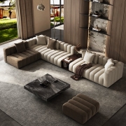 意式极简钢琴键布艺沙发客厅2024年新款大小户型现代简约转角组合