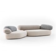 侘寂风布艺沙发客厅简约岩石头奶油风豆腐块大小户型创意转角组合