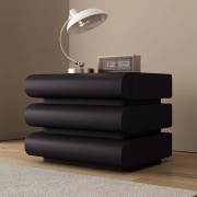 轻奢实木床头柜简约现代中古风月半家用卧室2025新款高级感床边柜