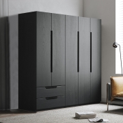 衣柜北欧复古式黑色卧室家用柜子现代简约储物大衣橱组合储物