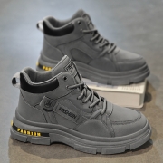 马丁靴男2025新款春季户外登山厚底休闲运动鞋男士加绒高帮二棉鞋