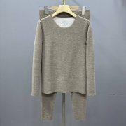 无痕羊毛蚕丝保暖内衣套装男士打底加绒加厚发热秋衣秋裤男款冬季