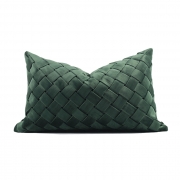 现代简约墨绿色编织格子抱枕轻奢高档酒店样板间沙发客厅靠垫腰枕