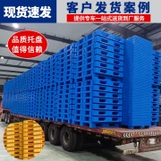 塑料托盘九脚网格平板平面托盘叉车地台板仓库货物垫板红色托盘