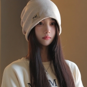 网红堆堆帽女秋冬季产后月子帽