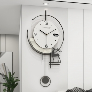 2025新款奶油风挂钟客厅钟表